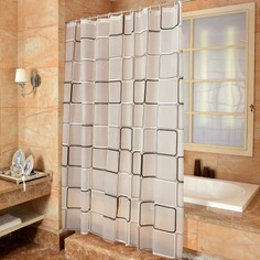 Штора для ванной комнаты HARVEX с 3D с металлическими люверсами 180*180см квадрат
