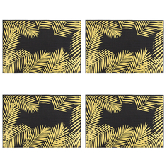 Набор салфеток сервировочныx плейсматов 4 шт Папоротник черный 45x30см Nouvelle