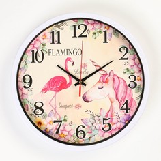 Часы настенные, серия: Классика, "Фламинго", дискретный ход, d=30 см, АА China