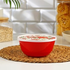 Миска с крышкой «Гранат», 1 л, 17?16,2?8 см, цвет красный Idiland