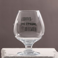 Бокал для коньяка "Алкоголь это страшно" 265 мл Дорого внимание
