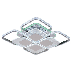 Потолочная светодиодная люстра Profit Light 5886/4+4B CHR 160W+10W RGB диммируемая с ПДУ