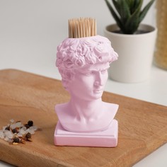 Подставка для зубочисток «Давид», розовая, 5х5х9 см Дорого внимание