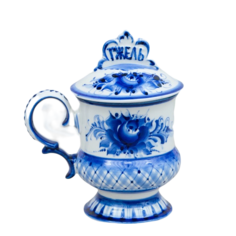 Кружка "Гжельская", гжель, фарфор, 17х10 см No Brand