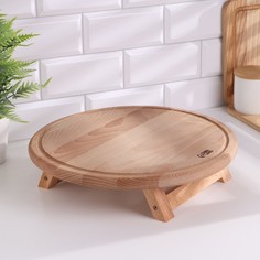 Доска Подставка под пиццу 35 см с ножками No Brand