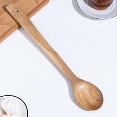 Ложка-Черпак, орех с прямой ручкой 37х8,5 см No Brand