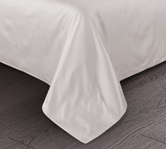 Простыня бесшовная без резинки Текс-Дизайн 180х240, Бежевый, мако-сатин 300ТС