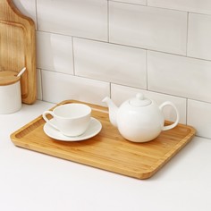 Поднос «Комфорт», 36?23,8 см, прямоугольный, бамбук Доляна