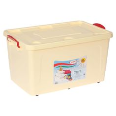 Корзины и коробки Росспласт с крышкой, 50 л, 59х39х32 см, на колесиках
