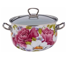 Кастрюля «Пион», 4 л, стеклянная крышка, индукция Интерос