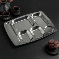 Поднос, 6 секций, 35?26?2 см No Brand