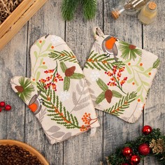 Набор кух. Доляна Bullfinch: варежка 20х27 , прихватка 19х19 , 100% хл