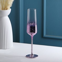 Бокал для шампанского Magistro «Мерцание», 190 мл, цвет розовый