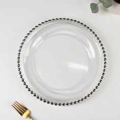 Тарелка обеденная «Орбита», d=27 см, цвет каёмки серый No Brand