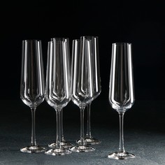 Набор бокалов для шампанского «Сандра», 200 мл, 6 шт Crystal Bohemia