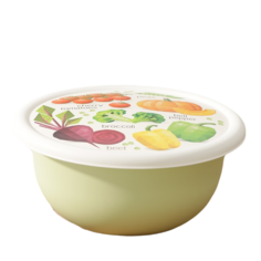 Миска с крышкой, 1,2 л, d=18 см, h=8 см, с декором, цвет салатовый Idiland