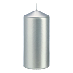 Свеча Bertek Metallic колонна серебро, 7х15 см