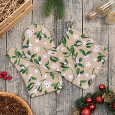 Набор кух. Доляна Frosty berries: варежка 20х27 , прихватка 19х19 , 100% хл