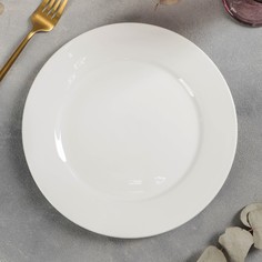 Тарелка обеденная с утолщённым краем White Label, d=22,5 см, цвет белый No Brand
