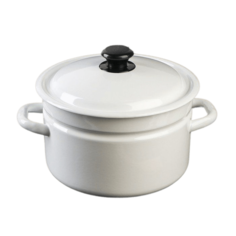 Кастрюля цилиндрическая, 5 л, индукция, без деколи, цвет белый Керченская эмаль