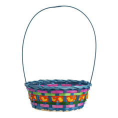 Корзина пасxальная плетеная 23x23x9,5/38 см No Brand