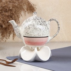 Чайник заварочный Персия, керамика, розовый, 0.85 л, Иран No Brand