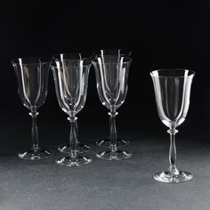 Набор бокалов для вина Анжела, 6 шт, 350 мл, хрустальное стекло Crystal Bohemia