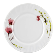 Тарелка пирожковая Доляна «Нежные маки», d=15 см, цвет белый