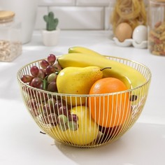 Ваза для фруктов Доляна «Империя», 25?25?13,5 см, цвет золотой