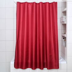 Штора для ванной комнаты «Бриллиант», 180?180 см, полиэстер, цвет бордовый КОЛОРИТ