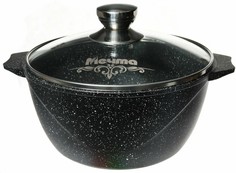 Кастрюля «Гранит black Induction Pro», 3 л, индукция, стеклянная крышка No Brand
