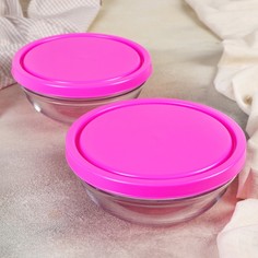 Набор салатников закаленных с пластиковой крышкой Chefs, 1 л, d=17,2 см, 2 шт Pasabahce