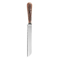 Нож для хлеба Кольчугинский мельхиор Лось латунный омедненный с чернением