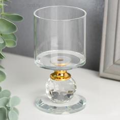Подсвечник стекло на 1 свечу Прозрачность 9,2х5х5 см No Brand