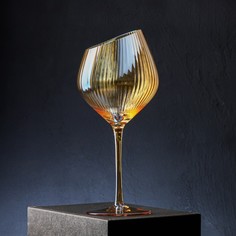 Бокал для вина Magistro «Иллюзия», 550 мл, 10?24 см, цвет бронзовый