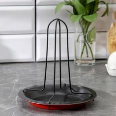 Подставка для куры-гриль Ренард, 20?17 см, антипригарное покрытие, цвет бордовый No Brand