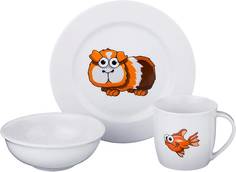 Набор посуды из 3 предметов Dubi кружка 300мл тарелка 21.5см салатник 15см 606-833_