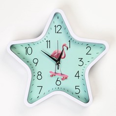 Часы настенные, серия: Интерьер, "Фламинго",дискретный ход, d=33.5 см, АА China