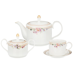 Набор на 6 персон из 14 предметов Чайный сервиз Lefard Romance фарфор 590-472_