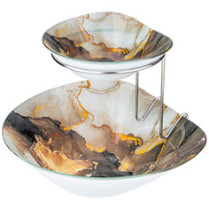 Набор из 3 предметов Салатники Lefard Marble 15х13 25х22см подставка стекло 198-245_