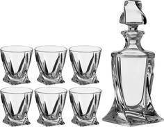 Набор для водки из 7 предметов Crystal Bohemia Quadro Штоф 400мл 25см стопки 669-210_