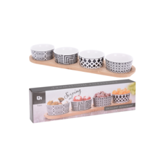 Набор для закусок: миски + подставка Home Collection Patio Collection Serving Set 8,5х4 см