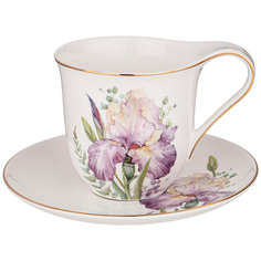 Чайная пара Lefard Irises чашка 275мл, блюдце, фарфор 590-479_