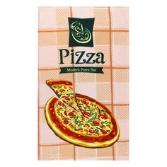 Кухонное полотенце махровое маленькое 30х50 см хлопок 100% для рук, лица, посуды Пицца Bravo