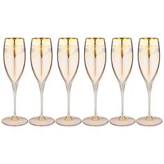 Набор из 6 штук Бокал для шампанского Art decor Amalfi 260мл ambra oro стекло 326-085_