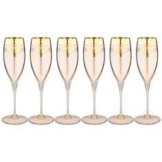 Набор из 6 штук Бокал для шампанского Art decor Amalfi 260мл ambra oro стекло 326-085_