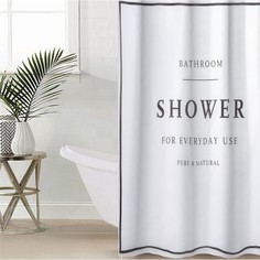 Штора для ванной Доляна SHOWER, с люверсами, 180?180 см, полиэстер