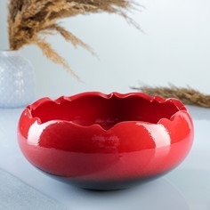 Салатник "Корона" 2л красный Вятская керамика