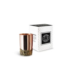 Стакан Кольчугинский мельхиор Ромашки 250мл медный с латунным основанием