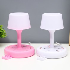 RISALUX Настольная лампа "Эра" LED 5Вт 3000К-6000К 4 розетки 2хUSB2.0 голубой 15х15х22см